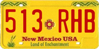 NM license plate 513RHB