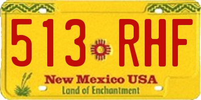 NM license plate 513RHF