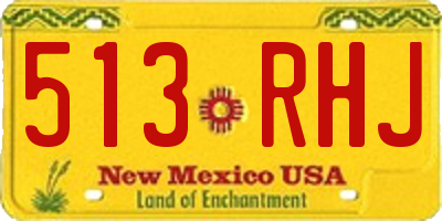 NM license plate 513RHJ