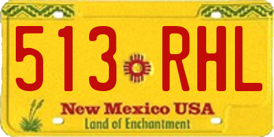 NM license plate 513RHL