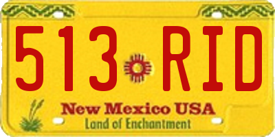 NM license plate 513RID