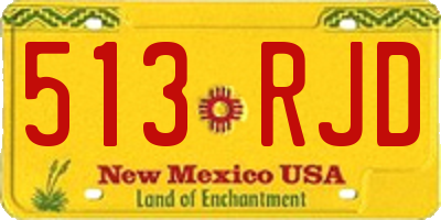 NM license plate 513RJD