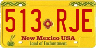 NM license plate 513RJE