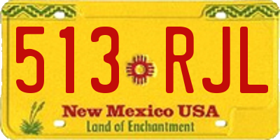 NM license plate 513RJL