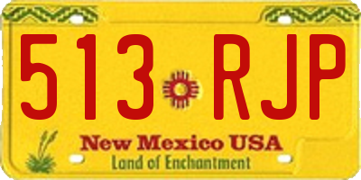 NM license plate 513RJP