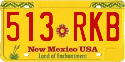 NM license plate 513RKB