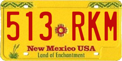 NM license plate 513RKM