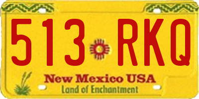 NM license plate 513RKQ