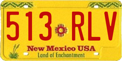 NM license plate 513RLV