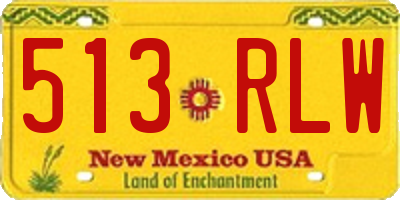 NM license plate 513RLW