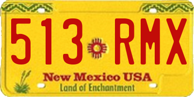 NM license plate 513RMX