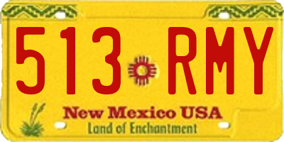 NM license plate 513RMY