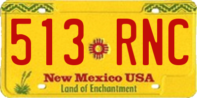 NM license plate 513RNC