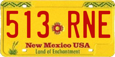 NM license plate 513RNE