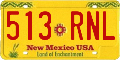 NM license plate 513RNL