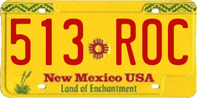 NM license plate 513ROC