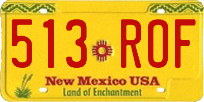 NM license plate 513ROF