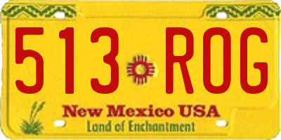 NM license plate 513ROG