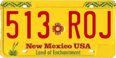 NM license plate 513ROJ