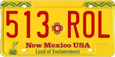NM license plate 513ROL