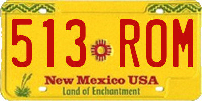 NM license plate 513ROM