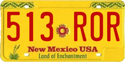 NM license plate 513ROR