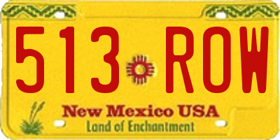 NM license plate 513ROW