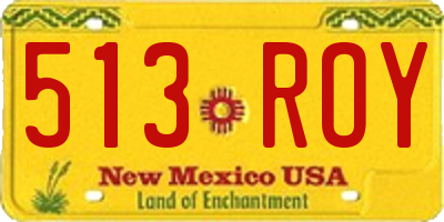 NM license plate 513ROY