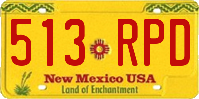 NM license plate 513RPD