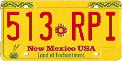 NM license plate 513RPI
