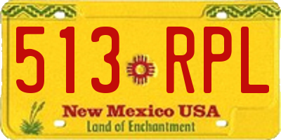 NM license plate 513RPL