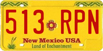 NM license plate 513RPN