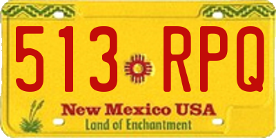 NM license plate 513RPQ