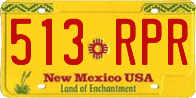NM license plate 513RPR