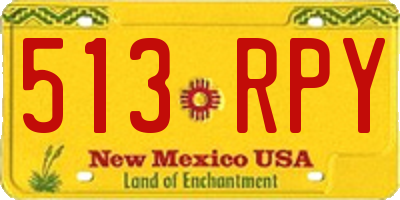 NM license plate 513RPY