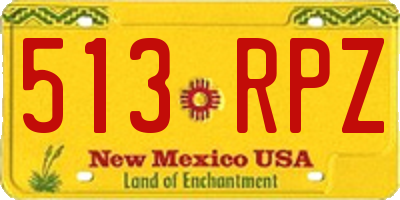 NM license plate 513RPZ