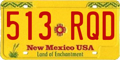 NM license plate 513RQD
