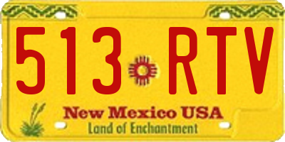 NM license plate 513RTV