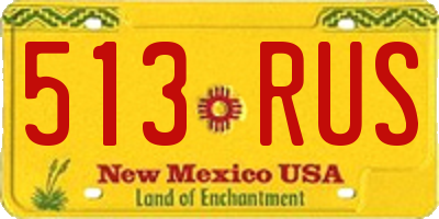 NM license plate 513RUS