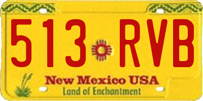 NM license plate 513RVB