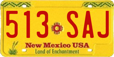 NM license plate 513SAJ
