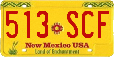 NM license plate 513SCF