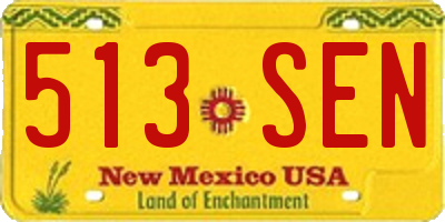 NM license plate 513SEN