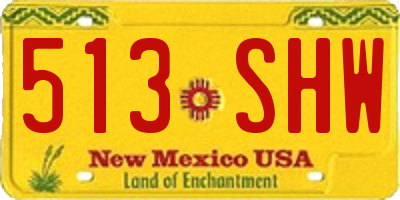 NM license plate 513SHW