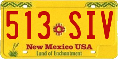 NM license plate 513SIV