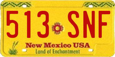 NM license plate 513SNF