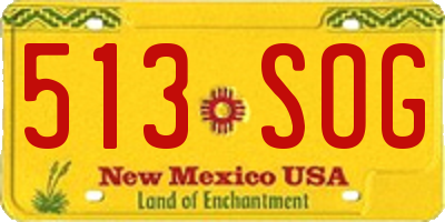 NM license plate 513SOG