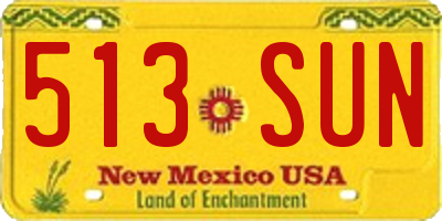 NM license plate 513SUN