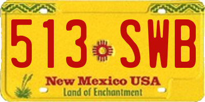 NM license plate 513SWB