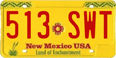 NM license plate 513SWT